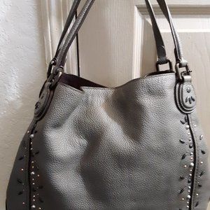 Coach Edie 22794 gray bag hobo stud pebble leather